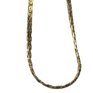 Vintage Gold Tone Nugget Chain Necklace Textured Bark Finish 18” Retro Bold